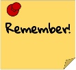 Sticky note stating "Remember"
